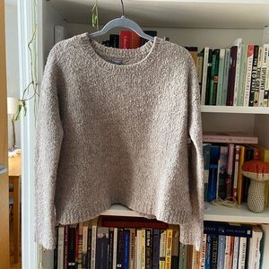 Fluffy teddy sweater neutral aerie American eagle